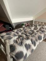 Wit gespoten grenen 1 persoonsbed, Ophalen, 90 cm, Eenpersoons, Wit