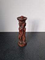 Vintage kaarshouder of lampenvoet houtsnijwerk vrouwen mooi, Antiek en Kunst, Ophalen of Verzenden