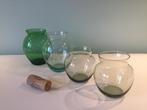 4 violenvaasjes Leerdam 2x9cm en  2x7cm, Ophalen of Verzenden