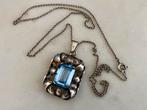 Prachtige art deco zilveren ketting met spinel, Sieraden, Tassen en Uiterlijk, Antieke sieraden, Ophalen of Verzenden, Zilver