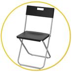 Klapstoel basic zwart || te huur/huren?, Ophalen, Zo goed als nieuw, Overige