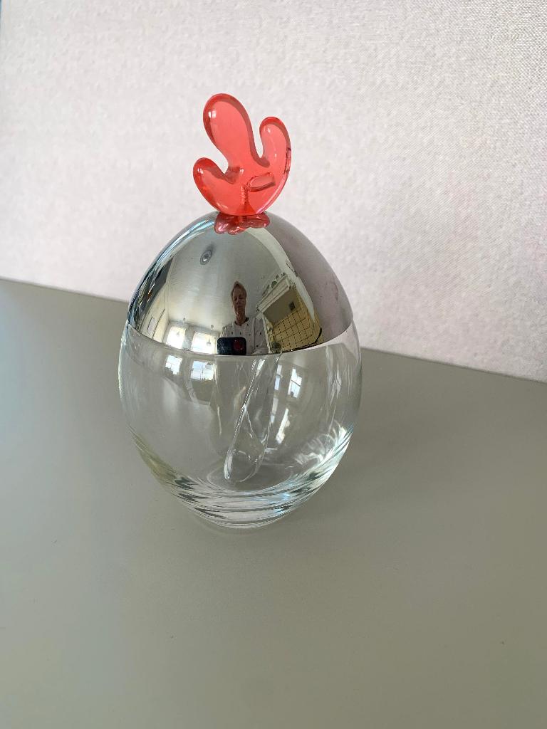 Alessi Ovolino suikerpot – design Joanna Lyle, Huis en Inrichting, Overige typen, Ophalen of Verzenden, Overige stijlen, Glas