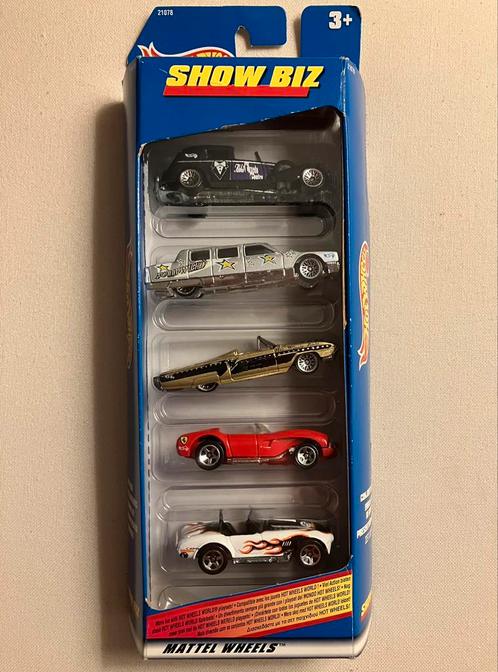 Hot Wheels 5-pack Show Biz 1999 oa Ford Shelby Cobra Ferrari, Hobby en Vrije tijd, Modelauto's | Overige schalen, Zo goed als nieuw