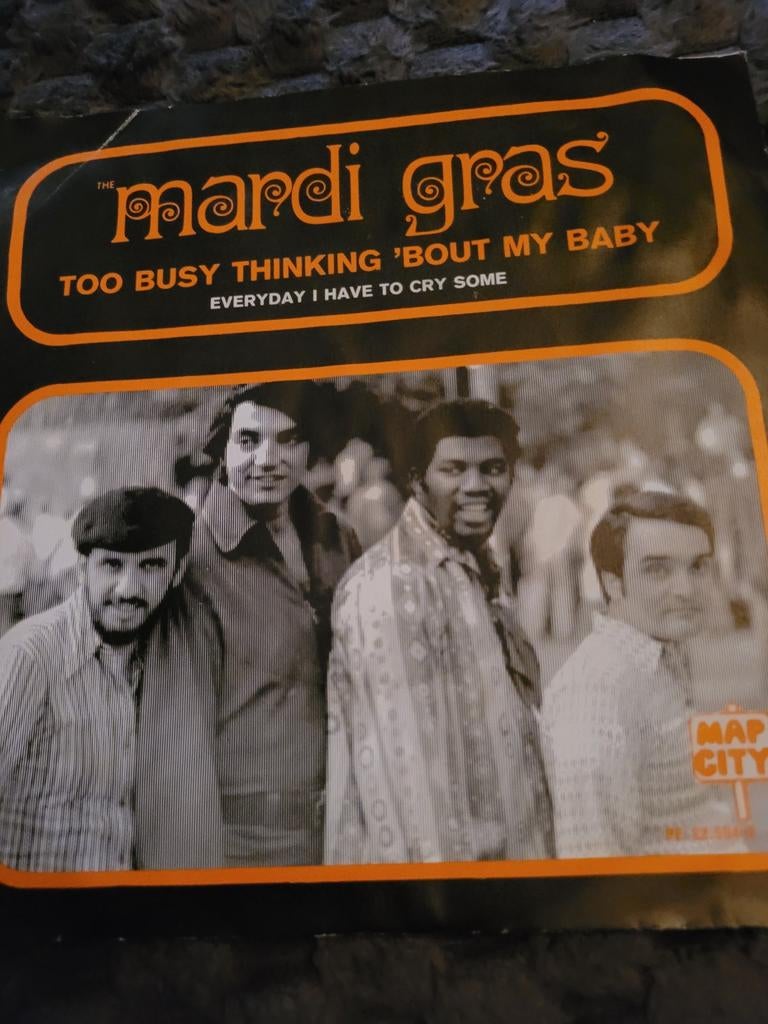 Mardi Gras - Single - to busy thinking about my baby, 7 inch, Single, Ophalen of Verzenden, Zo goed als nieuw