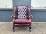 Prachtige Engelse Chesterfield oorfauteuil oxblood rood, Ophalen of Verzenden