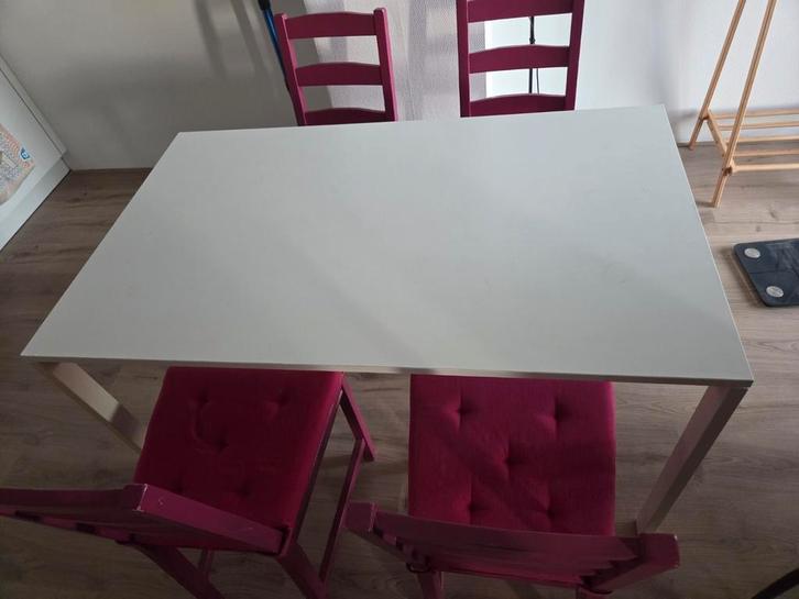 IKEA Tafel + 4 Stoelen met Kussens, Huis en Inrichting, Tafels | Eettafels, Ophalen of Verzenden