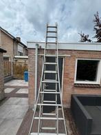 Uitschuifbare 2x14 Lader, Doe-het-zelf en Verbouw, Ladders en Trappen, Ophalen of Verzenden, Zo goed als nieuw, 4 meter of meer