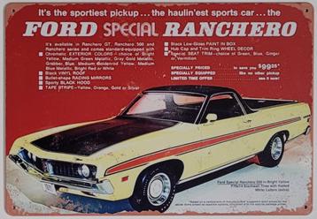 Ford Ranchero special reclamebord van metaal wandbord deco  beschikbaar voor biedingen
