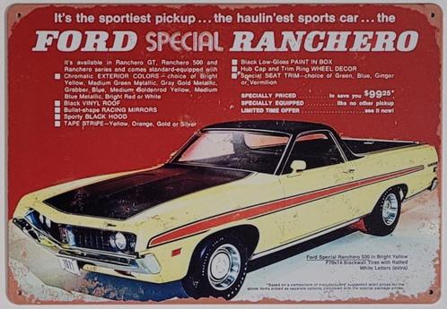 Ford Ranchero special reclamebord van metaal wandbord deco, Verzamelen, Automerken, Motoren en Formule 1, Nieuw, Auto's, Ophalen of Verzenden