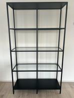 VITTSJÖ Stellingkast - Zwart/Glas - 100x175 cm, Ophalen, Zo goed als nieuw