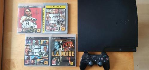 Playstation 3 Slim, Spelcomputers en Games, Spelcomputers | Sony PlayStation 3, Gebruikt, Slim, 160 GB, Met 1 controller, Met games