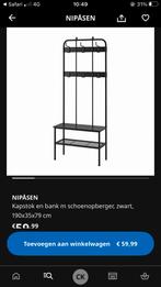 Metalen Kapstok met Bankje (ikea nipasen), Huis en Inrichting, Ophalen, Zo goed als nieuw, Metaal, Staande kapstok