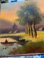 Klassiek Landschap Schilderij 20x30, Antiek en Kunst, Kunst | Schilderijen | Klassiek, Ophalen of Verzenden