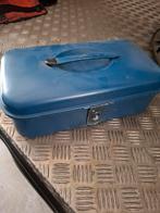Blauwe Vintage Broodtrommel / Lunchtrommel, Antiek en Kunst, Ophalen of Verzenden
