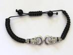 Gevlochten Armband met panters met Strass en kralen, Marktplaats@koningsieraden.nl, Overige materialen, Zwart, Nieuw