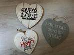 houten en stenen harten, Huis en Inrichting, Woonaccessoires | Tekstborden en Spreuken, Ophalen of Verzenden, Gebruikt