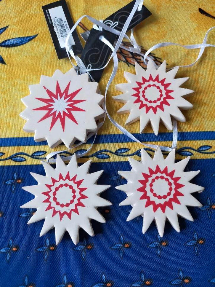 Aardewerk Drescher kerst hangers, in vorm sterren., Diversen, Kerst, Gebruikt, Ophalen of Verzenden