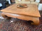 Massief Eiken Opiumtafel  vierkant 110cm, Ophalen, Gebruikt, 100 tot 150 cm, Minder dan 50 cm