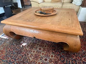 Massief Eiken Opiumtafel  vierkant 110cm beschikbaar voor biedingen