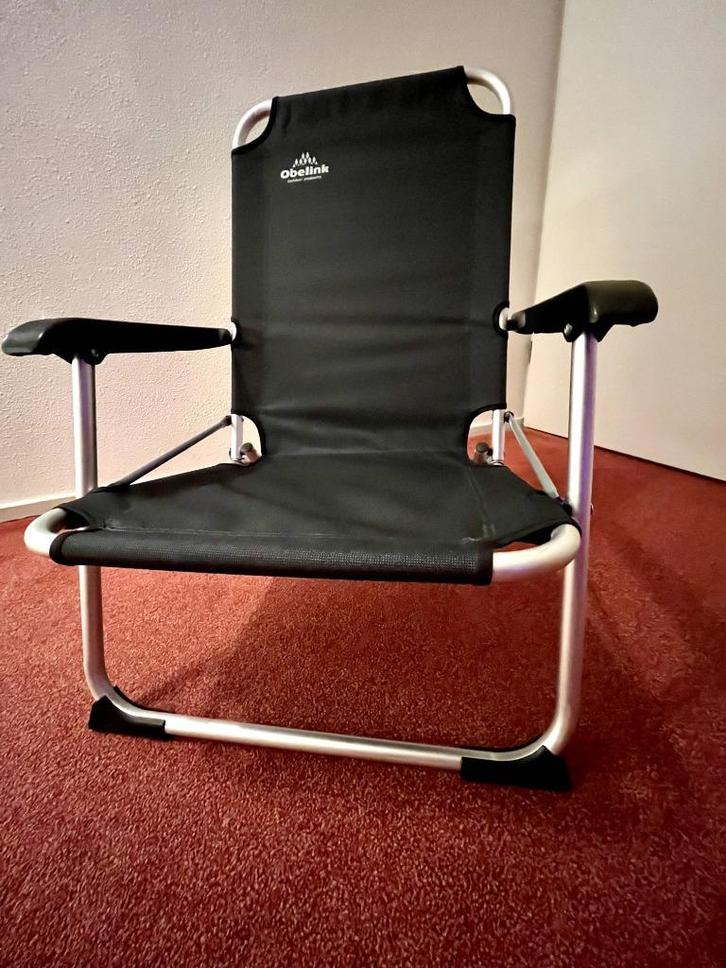 2 campingstoelen/ laag model/ merk Obelink/opklapbaar, Caravans en Kamperen, Kampeermeubelen, Zo goed als nieuw, Campingstoel