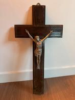 Houten kruis met Jezus, Antiek en Kunst, Ophalen of Verzenden
