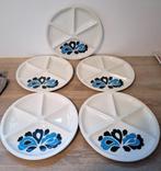 Le Creuset 'Paon Bleu' vintage fondue/gourmet bord 5 x, Ophalen of Verzenden