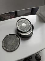 Zilver Tinnen Onderzetters (6x) in Houder, Antiek en Kunst, Antiek | Tin, Ophalen of Verzenden
