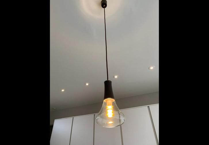 Twee exclusieve hanglampen, Huis en Inrichting, Lampen | Hanglampen, Zo goed als nieuw, 75 cm of meer, Ophalen of Verzenden