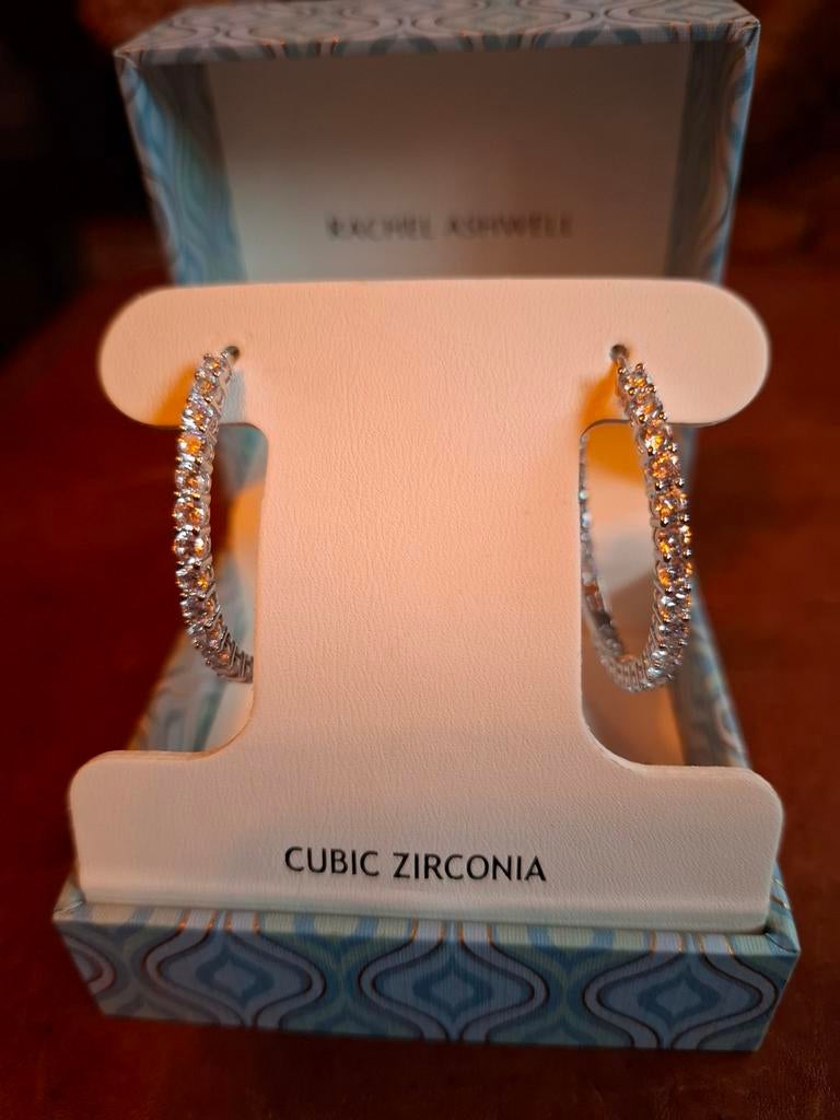 Creolen met strass, Overige materialen, Nieuw, Ophalen of Verzenden, Zilver