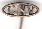 CNV C.N.V. zilverkleurig vakbond speldje ( K_201 ), Verzamelen, Verzenden, Nieuw, Merk, Speldje of Pin