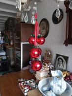 kerstornament voor op te hangen 5 glazen rode ballen, Ophalen of Verzenden, Gebruikt
