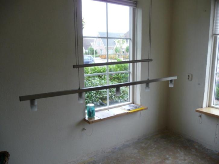 Hanglamp, Huis en Inrichting, Lampen | Hanglampen, Gebruikt, Glas, Metaal, Ophalen