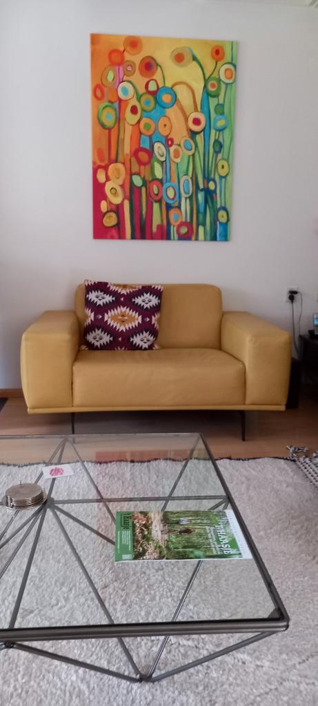 Leren Love Seat Lederland - ZGAN + Garantie!, Huis en Inrichting, Banken | Bankstellen, Zo goed als nieuw, Tweepersoons, Minder dan 150 cm