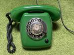 Groene vintage telefoon, Met draaischijf, Gebruikt, Ophalen of Verzenden