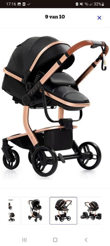 MOOIE Nieuwe Kinderwagen 3 in 1 Leer NIEUW rose GOUD beschikbaar voor biedingen