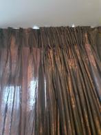 Mooie overgordijnen bruin met koperen/gouden patroon, Huis en Inrichting, Ophalen of Verzenden, Bruin, 200 cm of meer, 200 cm of meer