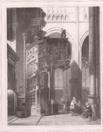 Bosboon, J. - Interior van dekerk Saint-Maclou in Rouen, Antiek en Kunst, Ophalen of Verzenden