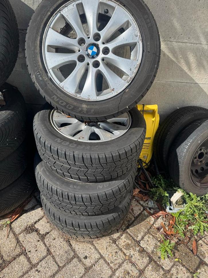 BMW 1 Serie E87 Velgen met 4-Seizoenenbanden, Auto-onderdelen, Banden en Velgen, Banden en Velgen, All Season, 16 inch, 205 mm