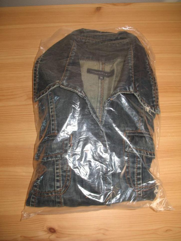 Josephine Spijkerjasje Contrakleurig stiksel Mt. 36 Vintage, Kleding | Dames, Jasjes, Kostuums en Pakken, Zo goed als nieuw, Jasje