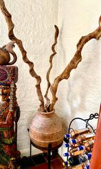 Hoge 93cm grote dikke terracotta pot vaas met ijzer stand, Ophalen of Verzenden, Zo goed als nieuw, 75 cm of meer, Overige kleuren
