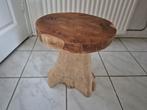 TEAKHOUTEN BOOMSTAM BIJZETTAFELTJE 40 CM HOOG, Ophalen, Minder dan 45 cm, Minder dan 55 cm, Rond