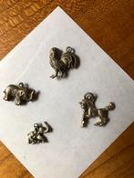 Vintage Zilverkleurige Bedels - Haan, Paard, Olifanten, Gebruikt, Staal, Ophalen of Verzenden, Met bedels of kralen