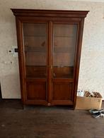 Mooie donkere vitrine kast met verlichting, Ophalen, Met deur(en), 100 tot 150 cm, 200 cm of meer