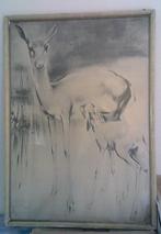 Brocante Lijst met hertjes van,Han van Meegeren ca.42x60cm, Ophalen, Gebruikt