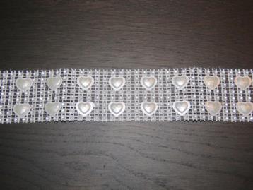 1 EURO OF GRATIS 69 cm plastic decoband hartjes en glitters beschikbaar voor biedingen