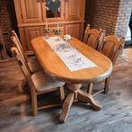 Eethoek blank eiken, Huis en Inrichting, Complete eetkamers, Ophalen, Gebruikt, 4 tot 6 stoelen
