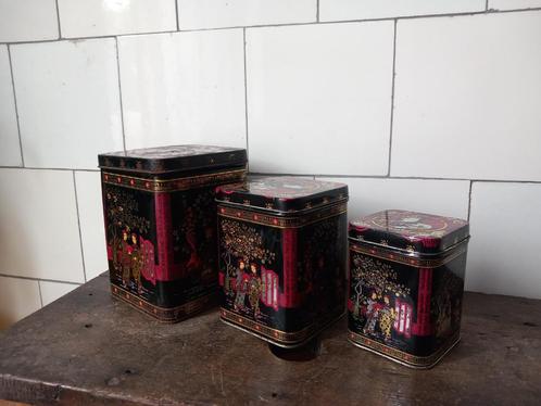 leuke set oude vintage theeblikken chinees, gratis verzenden, Huis en Inrichting, Woonaccessoires | Overige, Verzenden