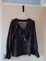 Zwarte blouse met stippen - Maat M, Maat 38/40 (M), Zwart, Ophalen of Verzenden, Zo goed als nieuw