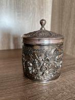 DE Douwe Egberts bewaarblikje verzilverd, Ophalen, Zo goed als nieuw