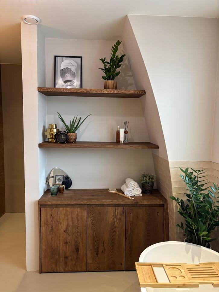 Prachtige wandplanken op maat, eiken of notenhout, Huis en Inrichting, Woonaccessoires | Wandplanken en Boekenplanken, Nieuw, Ophalen of Verzenden